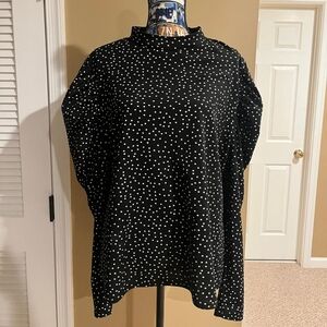 SHEIN Black and White Polka Dot Blouse